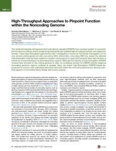 Molecular Cell-2017-High-Throughput Approaches to Pinpoint Function within the Noncoding Genome