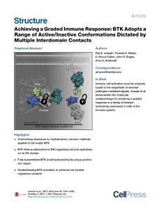 Structure_2017_Achieving-a-Graded-Immune-Response-BTK-Adopts-a-Range-of-Active-Inactive-Conformations-Dictated-by-Multiple-Interdomain-Contacts