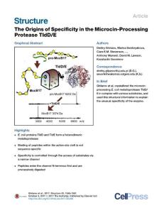 Structure_2017_The-Origins-of-Specificity-in-the-Microcin-Processing-Protease-TldD-E