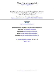 post-traumatic brain injury genetic susceptibility to outcome.