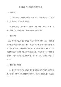 小学五年级体育 教案