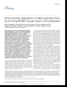 ncb3626-EZH2 promotes degradation of stalled replication forks by recruiting MUS81 through histone H3 trimethylation