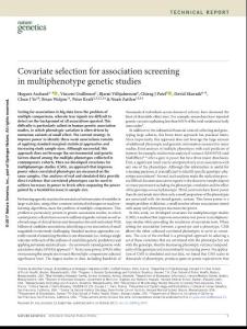 ng.3975-Covariate selection for association screening in multiphenotype genetic studies
