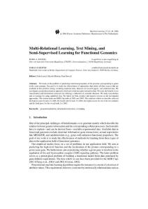 Multi-Relational Learning, Text Mining, and Semi-Supervised Learning for Functional Genomics