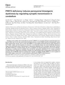 cr2017128a-PRRT2 deficiency induces paroxysmal kinesigenic dyskinesia by regulating synaptic transmission in cerebellum