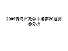 2009青岛市数学中考第20题阅卷分析