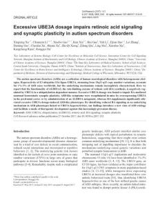 cr2017132a-Excessive UBE3A dosage impairs retinoic acid signaling and synaptic plasticity in autism spectrum disorders