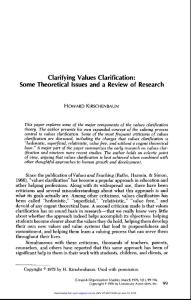 clarifying values clarification some theoretical issues and a review of research.