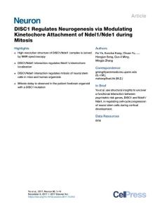 DISC1-Regulates-Neurogenesis-via-Modulating-Kinetochore-Attachment_2017_Neur