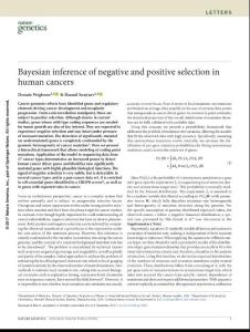ng.3987-Bayesian inference of negative and positive selection in human cancers