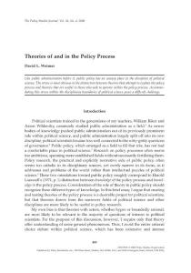 国外英语论文：Theories of and in the Policy Process