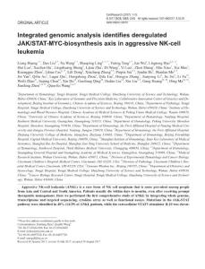 cr2017146-Integrated genomic analysis identifies deregulated JAK-STAT-MYC-biosynthesis axis in aggressive NK-cell leukemia