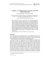 outsiders a sociological study of norwegian artists with minority background