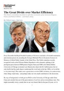 The Great Divide over Market Efficiency