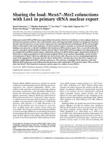 Genes Dev.-2017-Chatterjee-Sharing the load Mex67–Mtr2 cofunctions with Los1 in primary tRNA nuclear export