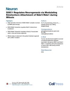 DISC1-Regulates-Neurogenesis-via-Modulating-Kinetochore-Attachment_2017_Neu1