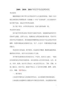 2009、2010、2011年考試范圍與要求對比