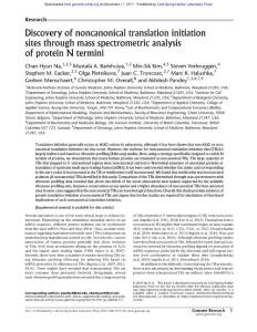 Genome Res.-2017-Na-Discovery of noncanonical translation initiation sites through mass spectrometric analysis of protein N termini