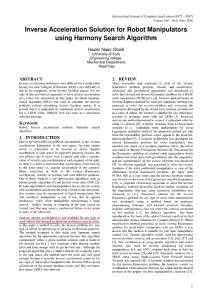 Inverse Acceleration Solution for Robot Manipulators using Harmony Search Algorithm