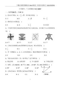 中考数学：2017广东模拟卷（五）含答案