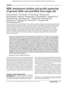 Genome Res.-2018-Han-75-87-SIDR simultaneous isolation and parallel sequencing of genomic DNA and total RNA from single cells
