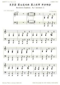 貝多芬 第七交響曲 開頭經(jīng)典部分 鋼琴版 鋼琴譜