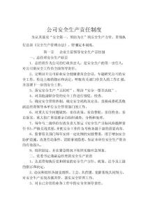 公司安全生产责任制度