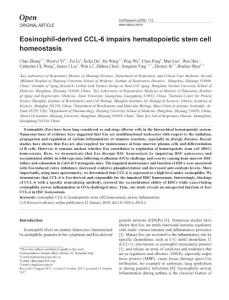 cr20182-Eosinophil-derived CCL-6 impairs hematopoietic stem cell homeostasis
