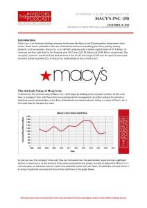 Intrinsic Value Assessment Of Macy`s Inc.(M)