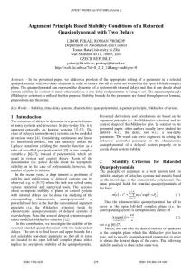 Argument Principle Based Stability Conditions of a Retarded