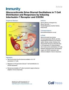 Immunity-2018-Glucocorticoids Drive Diurnal Oscillations in T Cell Distribution and Responses by Inducing Interleukin-7 Receptor and CXCR4