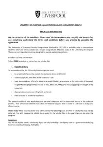 liverpool獎學金申請