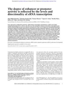 Genes Dev.-2018-Mikhaylichenko-The degree of enhancer or promoter activity is reflected by the levels and directionality of eRNA transcription