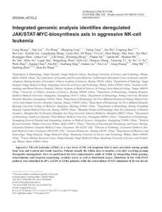 cr2017146a-Integrated genomic analysis identifies deregulated JAK-STAT-MYC-biosynthesis axis in aggressive NK-cell leukemia