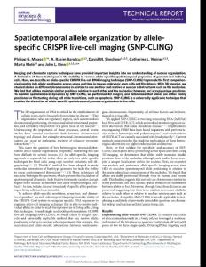 nsmb-2018-Spatiotemporal allele organization by allele-specific CRISPR live-cell imaging (SNP-CLING)