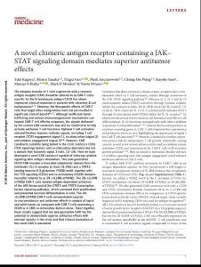 nm.4478-A novel chimeric antigen receptor containing a JAK–STAT signaling domain mediates superior antitumor effects