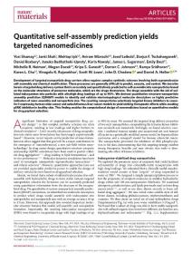 nmat2018-Quantitative self-assembly prediction yields targeted nanomedicines