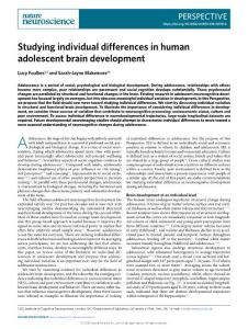 nn2018-Studying individual differences in human adolescent brain development