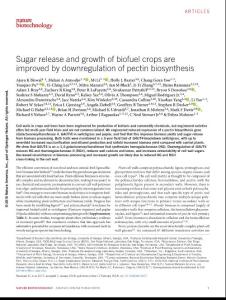nbt.4067-Sugar release and growth of biofuel crops are improved by downregulation of pectin biosynthesis