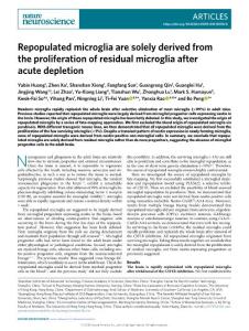 nn.2018-Repopulated microglia are solely derived from the proliferation of residual microglia after acute depletion