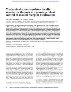 Genes Dev.-2018-Kim-156-64-Mechanical stress regulates insulin sensitivity through integrin-dependent control of insulin receptor localization