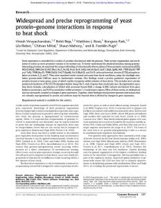 Genome Res.-2018-Vinayachandran-357-66-Widespread and precise reprogramming of yeast protein–genome interactions in response to heat shock