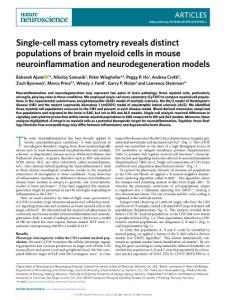 nn.2018-Single-cell mass cytometry reveals distinct populations of brain myeloid cells in mouse neuroinflammation and neurodegeneration models