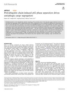 cr2018-Polyubiquitin chain-induced p62 phase separation drives autophagic cargo segregation