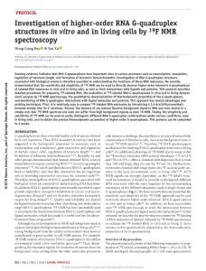 nprot.2017.156-Investigation of higher-order RNA G-quadruplex structures in vitro and in living cells by 19F NMR spectroscopy