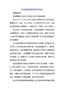 項目管理辭職申請書范文.docx