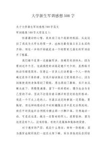 大学新生军训感想500字