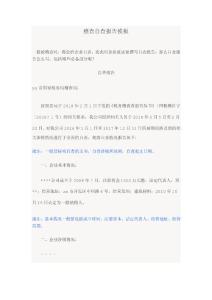 稽查自查报告模板