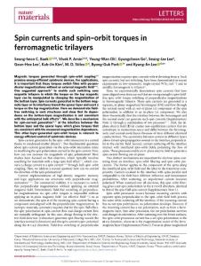 nmat.2018-Spin currents and spin–orbit torques in ferromagnetic trilayers
