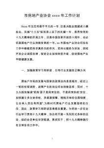 市房地產(chǎn)業(yè)協(xié)會xxxx年工作計劃018